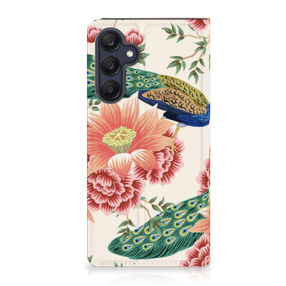 Samsung Galaxy A25 hoesje maken Pink Peacock voorkant