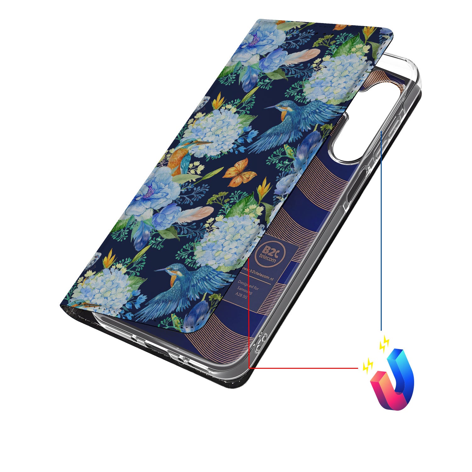 Samsung Galaxy A26 Hoesje maken IJsvogel design bovenaanzicht