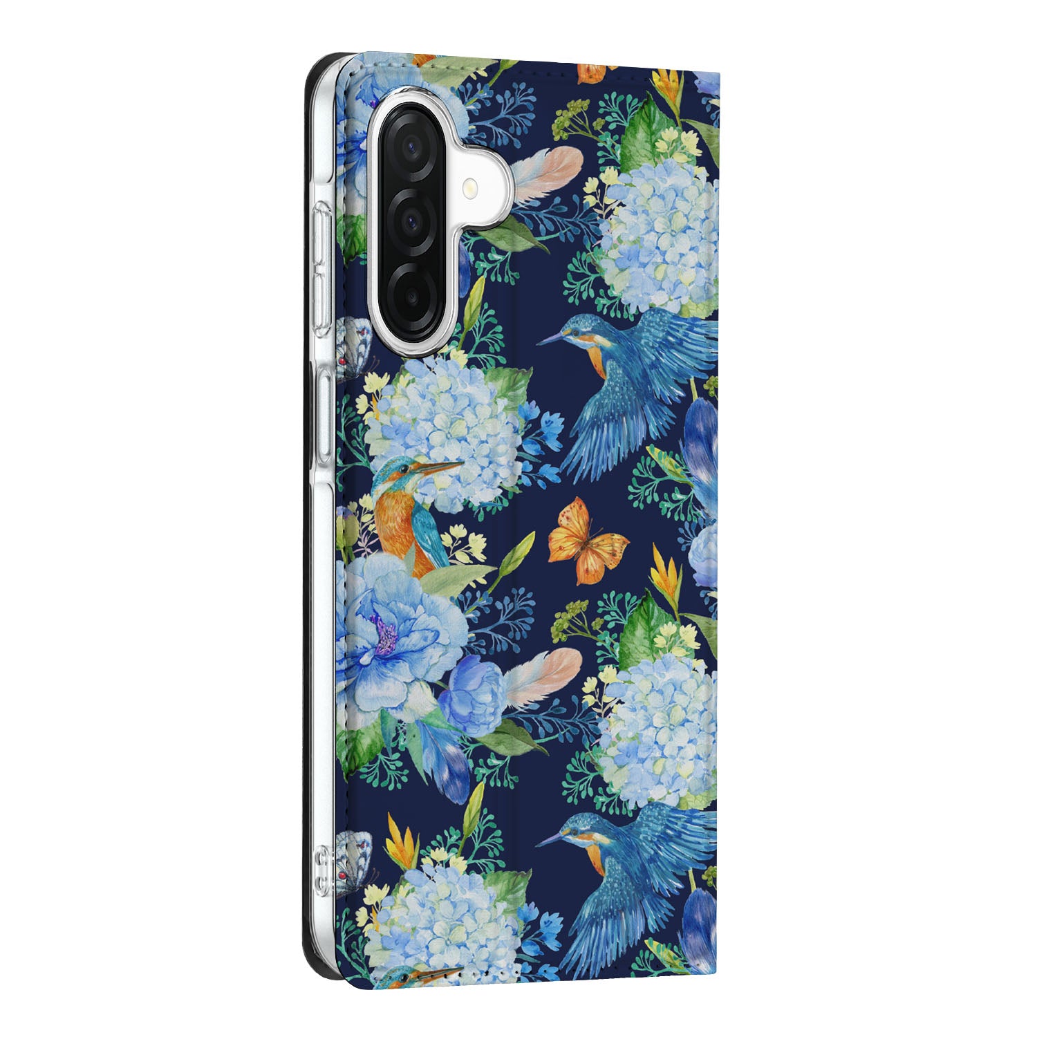 Samsung Galaxy A26 Hoesje maken IJsvogel bloemen zijaanzicht