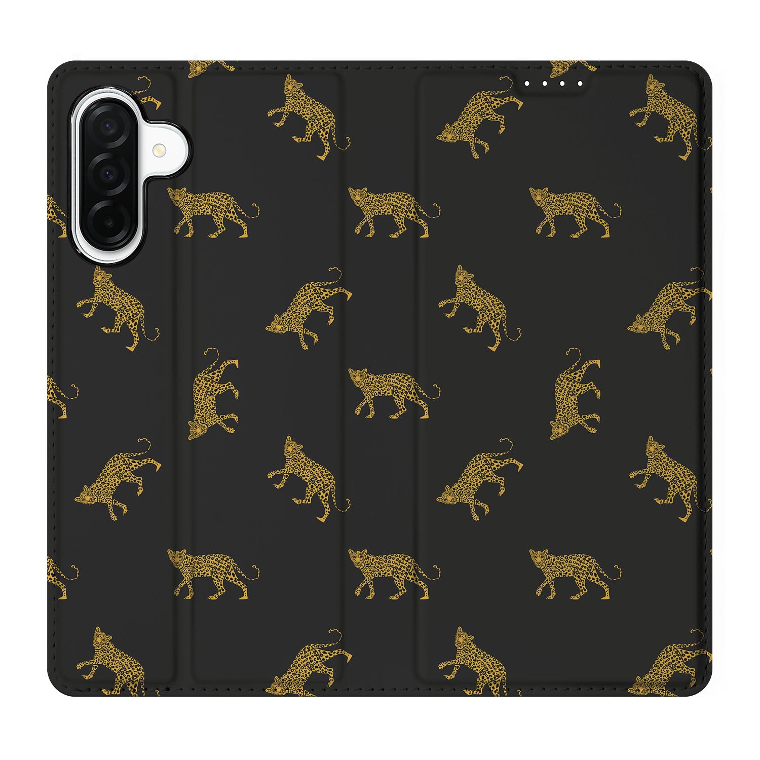 Samsung Galaxy A26 hoesje maken Leopards design bovenaanzicht