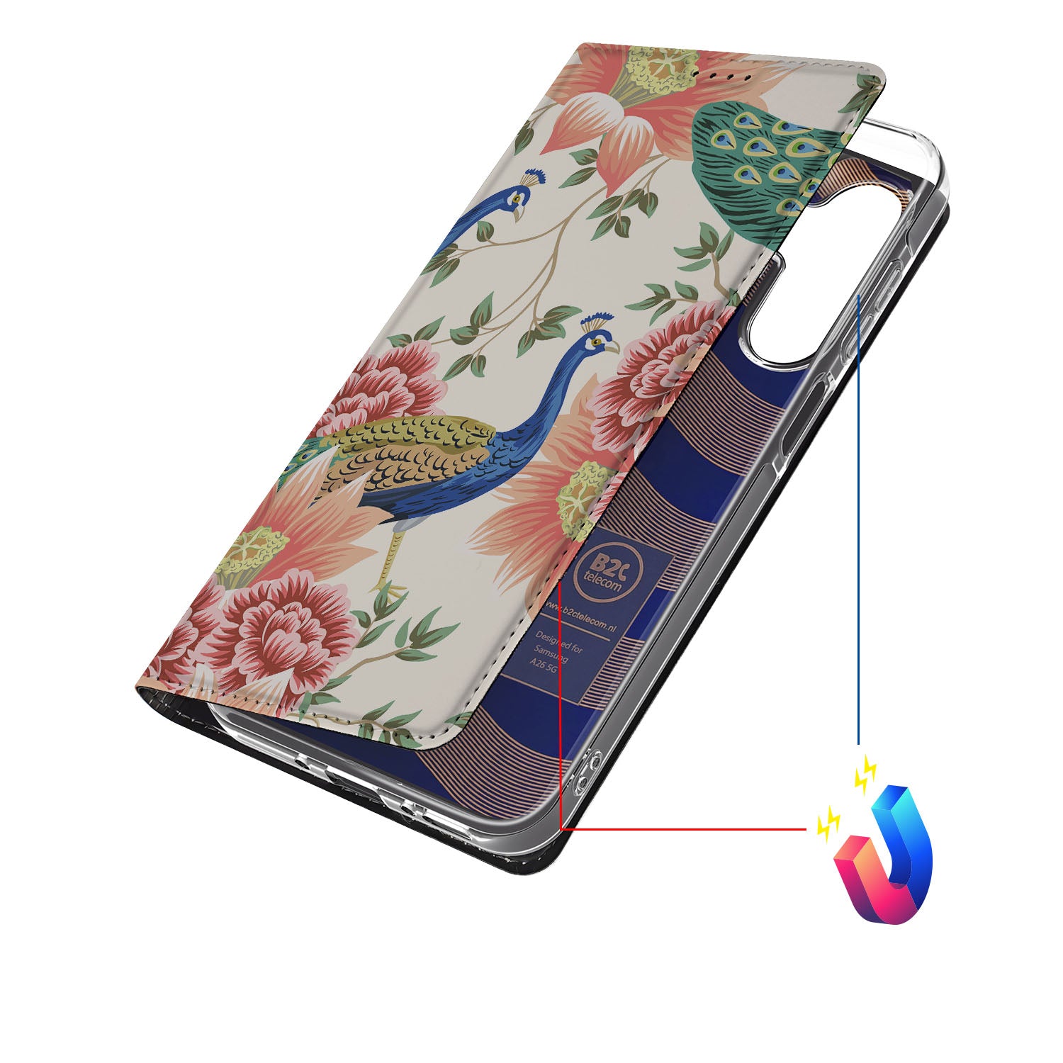 Samsung Galaxy A26 Hoesje maken Pink Peacock design voorkant