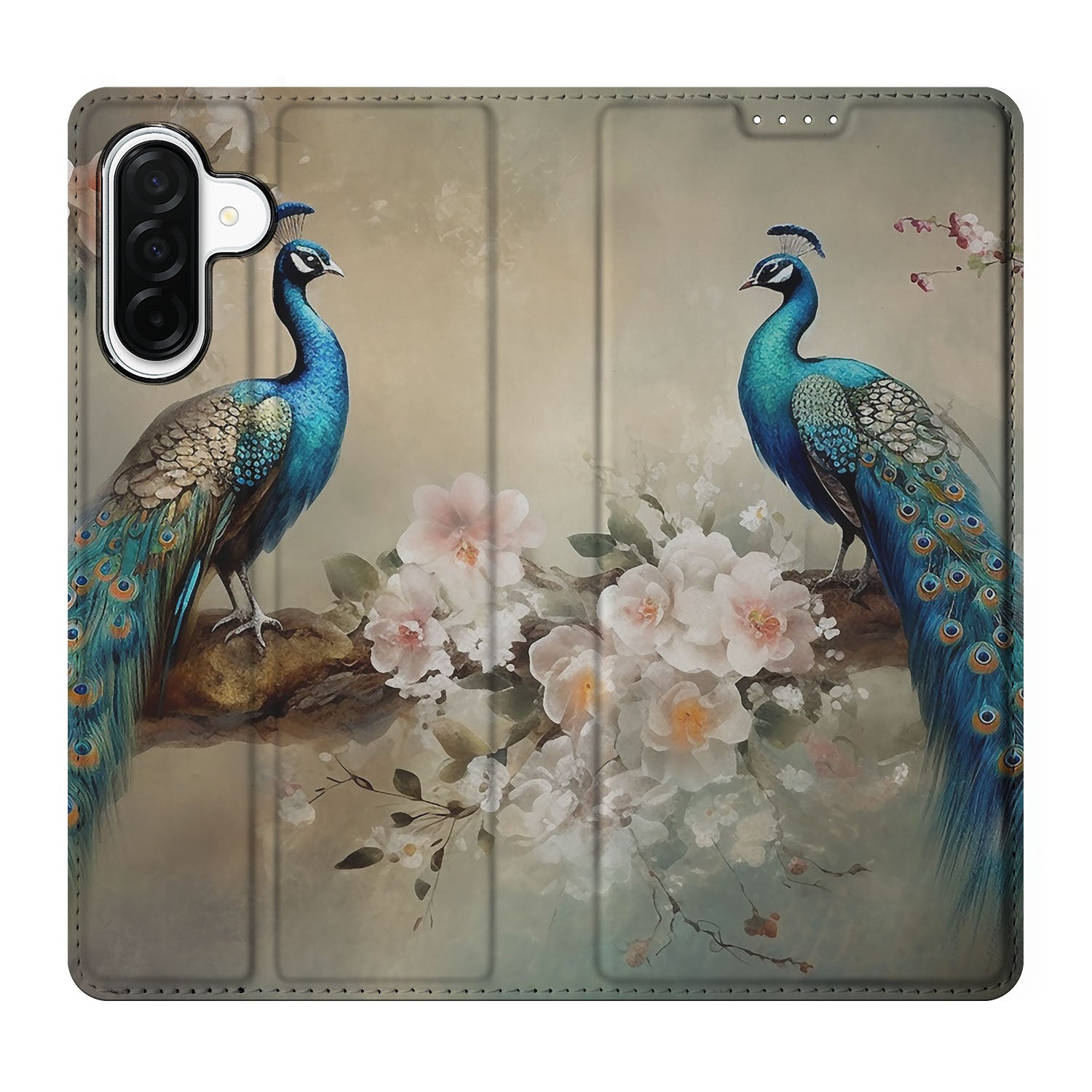 Samsung Galaxy A26 hoesje maken voor Samsung Galaxy A26 Vintage Pauwen voorkant