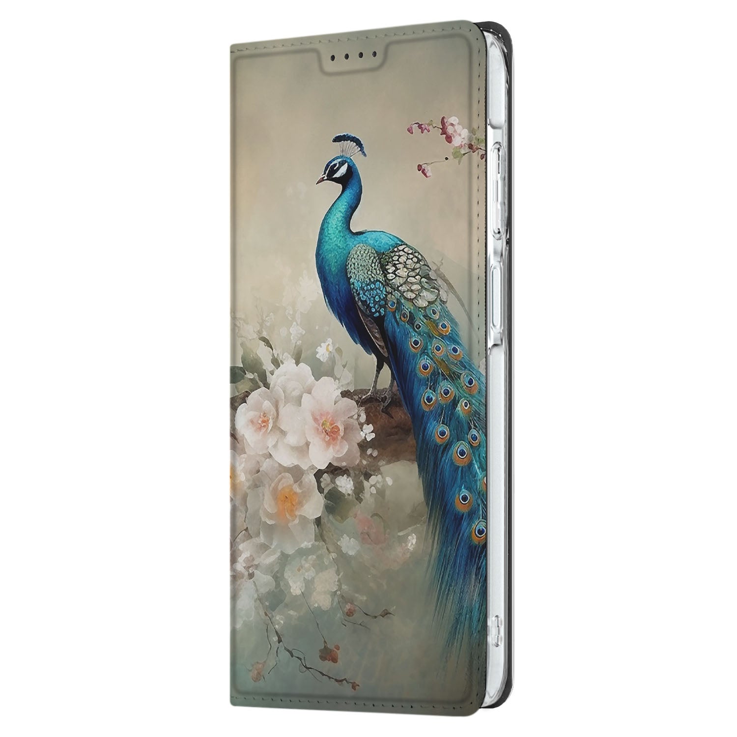 Samsung Galaxy A26 hoesje maken voor Samsung Galaxy A26 Vintage Pauwen zijaanzicht