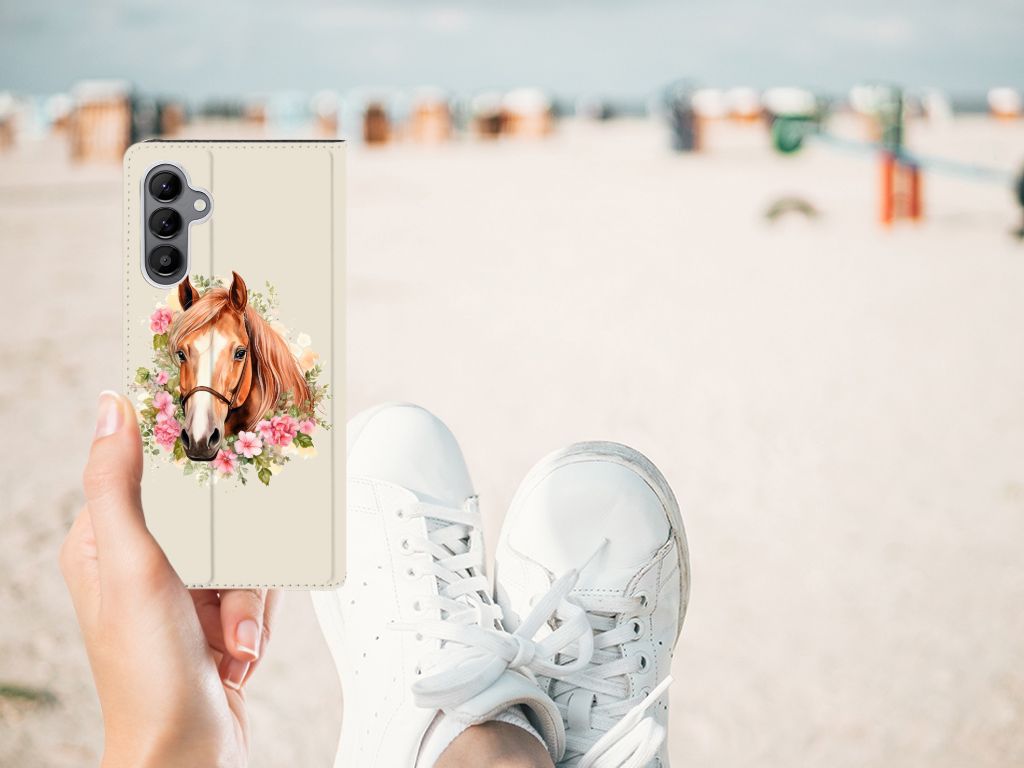 Samsung Galaxy A34 Hoesje maken voor Samsung Galaxy A34 Paard hand strand