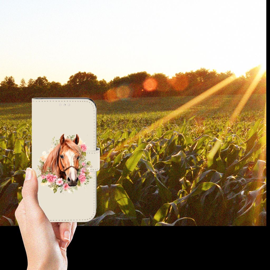 Hoesje maken voor Samsung Galaxy A34 Watercolor Paars front hand natuur zonlicht