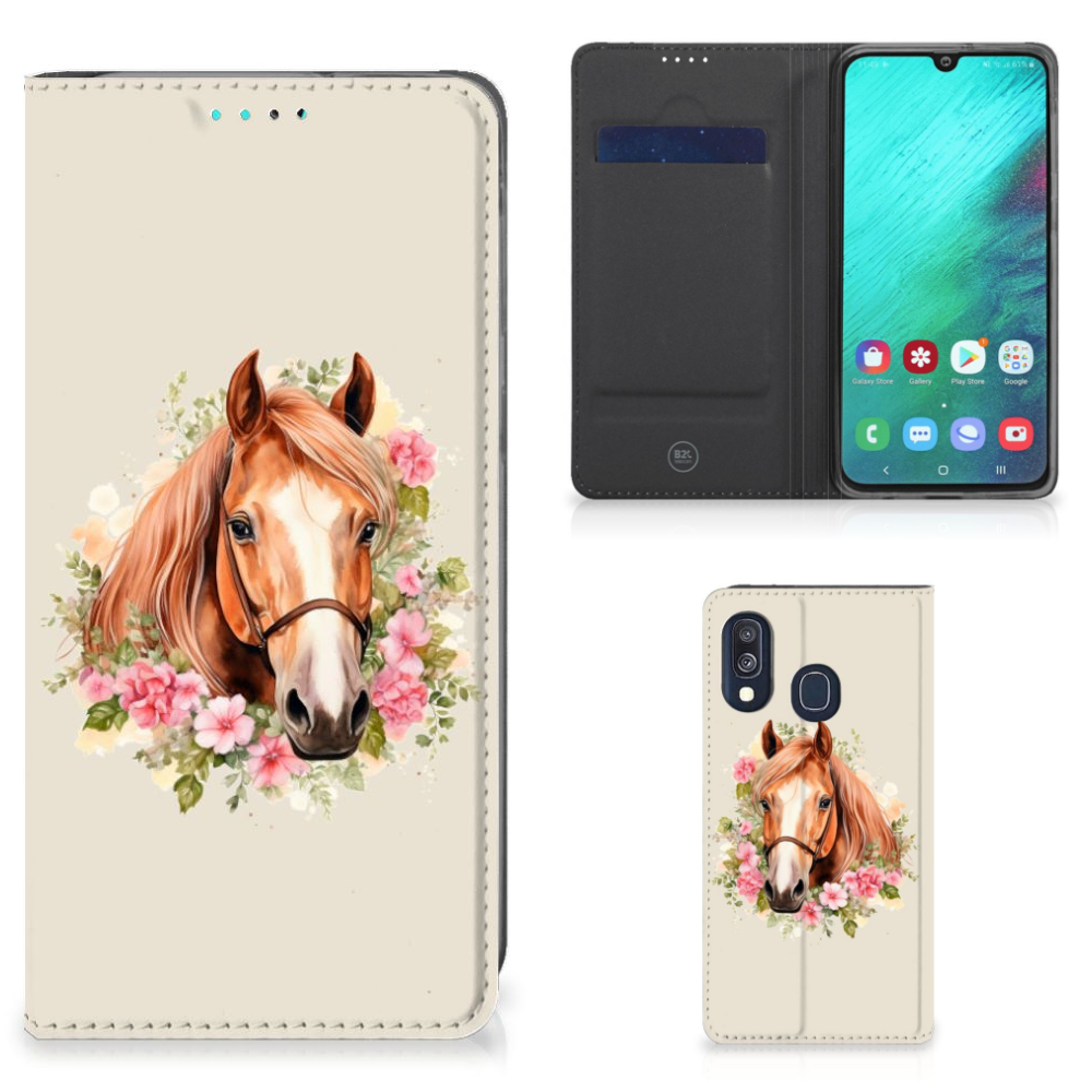 Samsung Galaxy A40 hoesje maken paard design vooraanzicht