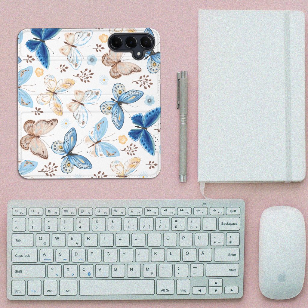 Samsung Galaxy A55 Hoesje maken Vlinder design bovenaanzicht