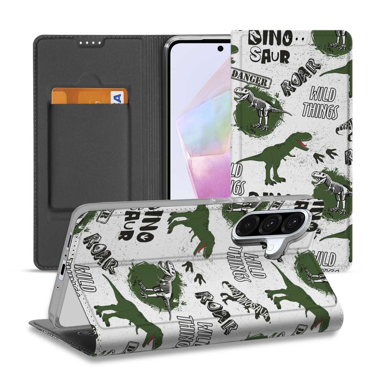 Samsung Galaxy A56 A36 Hoesje maken Dinosaurus vooraanzicht