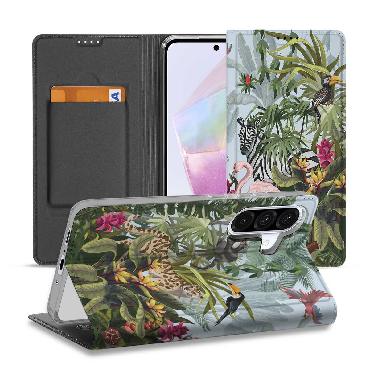 Samsung Galaxy A56 A36 Hoesje maken Jungle design voorkant achterzijde