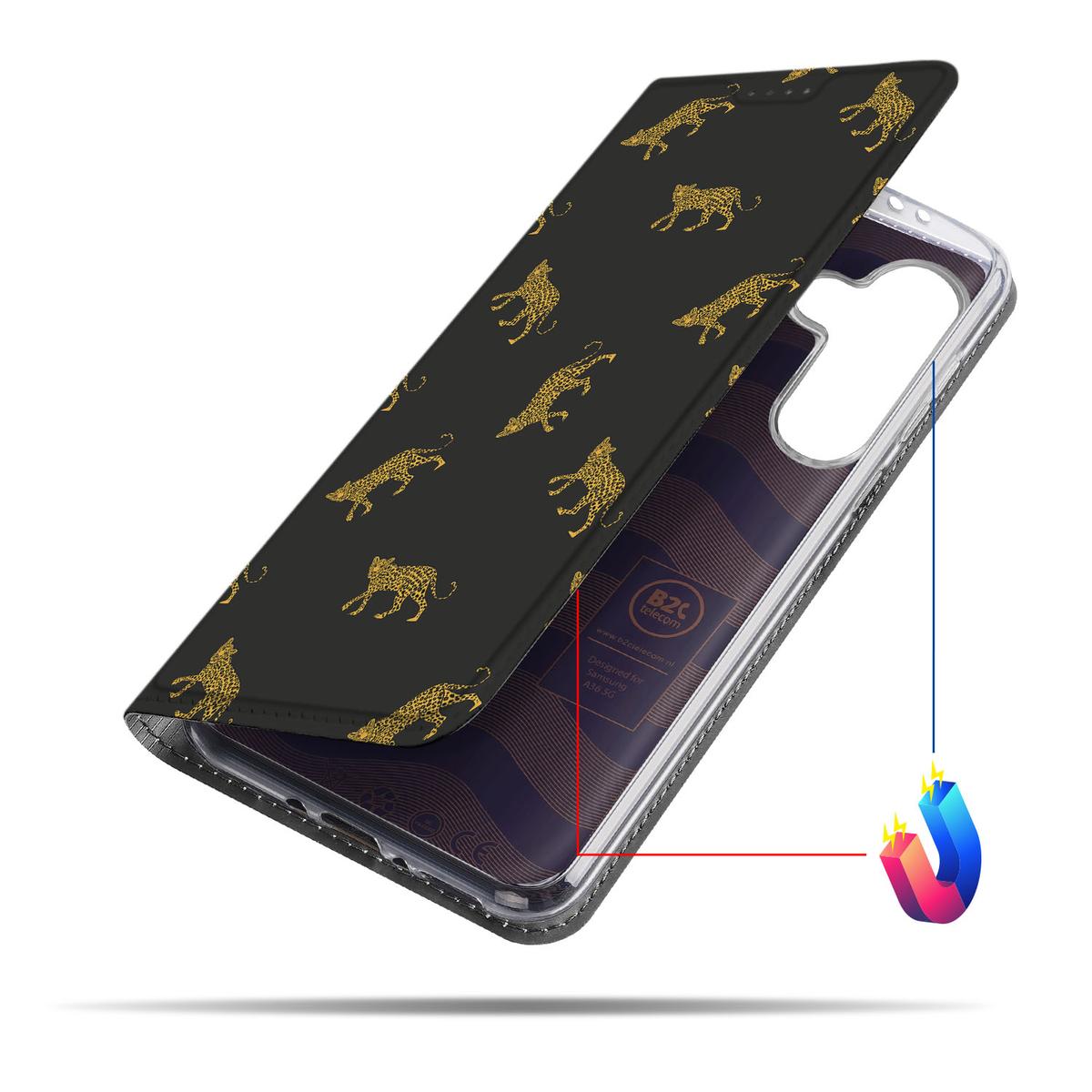 Hoesje maken voor Samsung Galaxy A56 | A36 Leopards luipaardenprint aanzicht