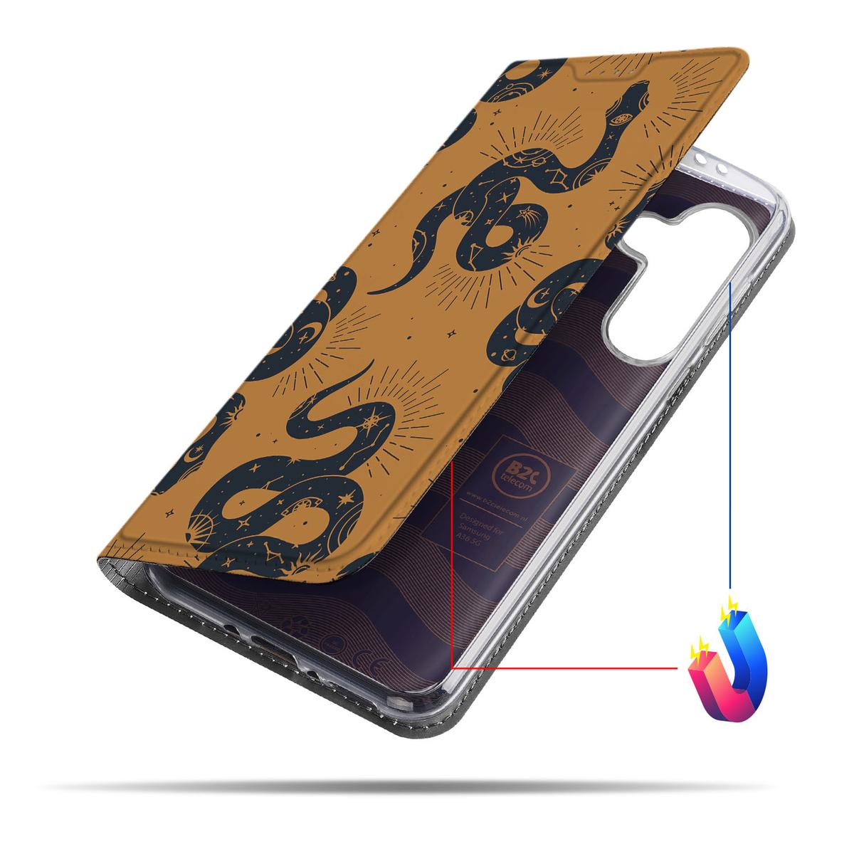 Samsung Galaxy A56 A36 Hoesje maken Snakes design aanzicht