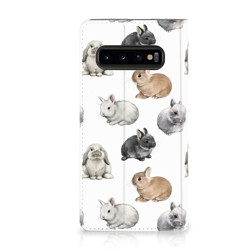 Samsung Galaxy S10 hoesje maken konijntjes design voorkant