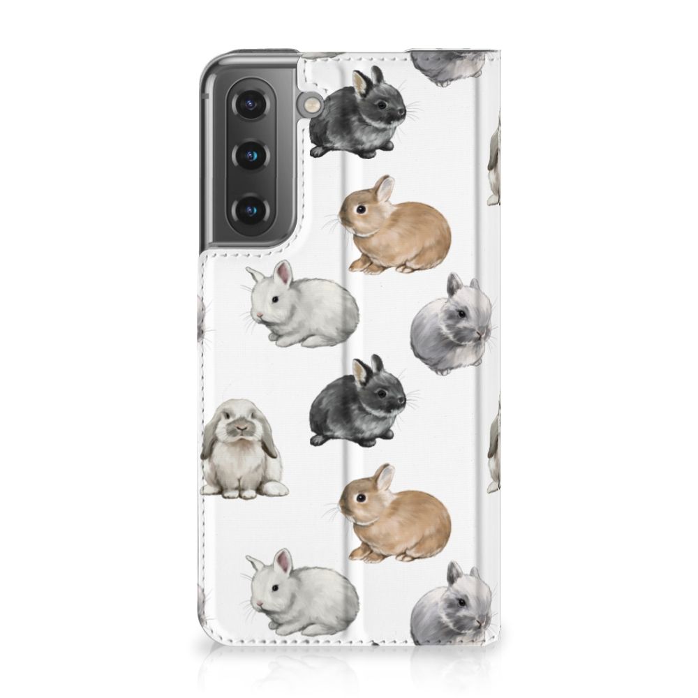 Samsung Galaxy S21 FE Hoesje maken voor Samsung Galaxy S21 FE Konijntjes vooraanzicht