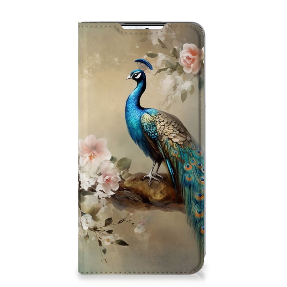 Hoesje maken voor Samsung Galaxy S21 FE Vintage Pauwen met kleurrijke pauw en bloemen voor bescherming en uitstraling 🌸