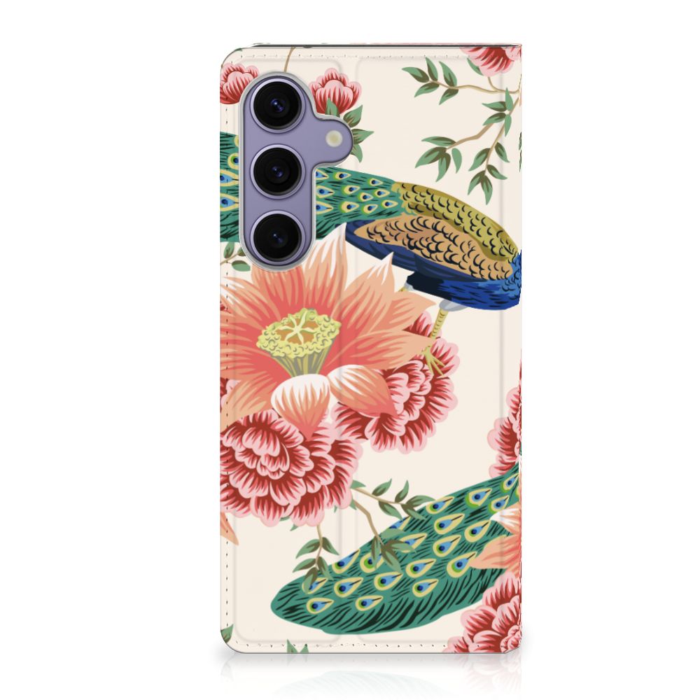 Samsung Galaxy S24 Plus hoesje maken Pink Peacock voorkant