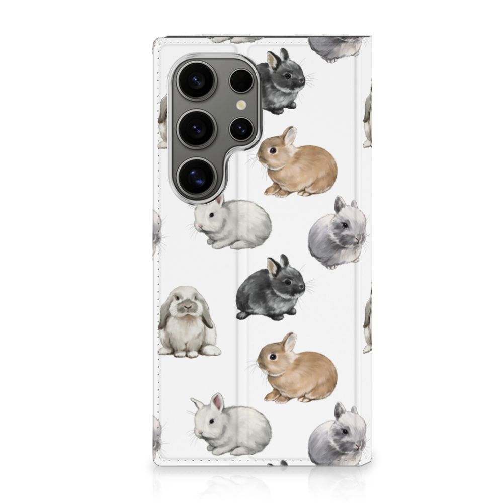 Samsung Galaxy S24 Ultra hoesje maken Konijntjes design voorkant