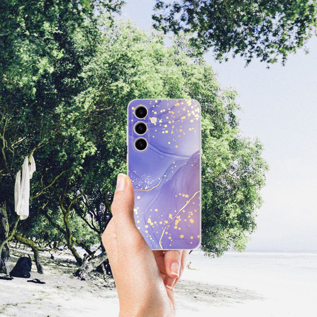 Hoesje maken voor Samsung Galaxy S24 Watercolor Paars B2C Telecom