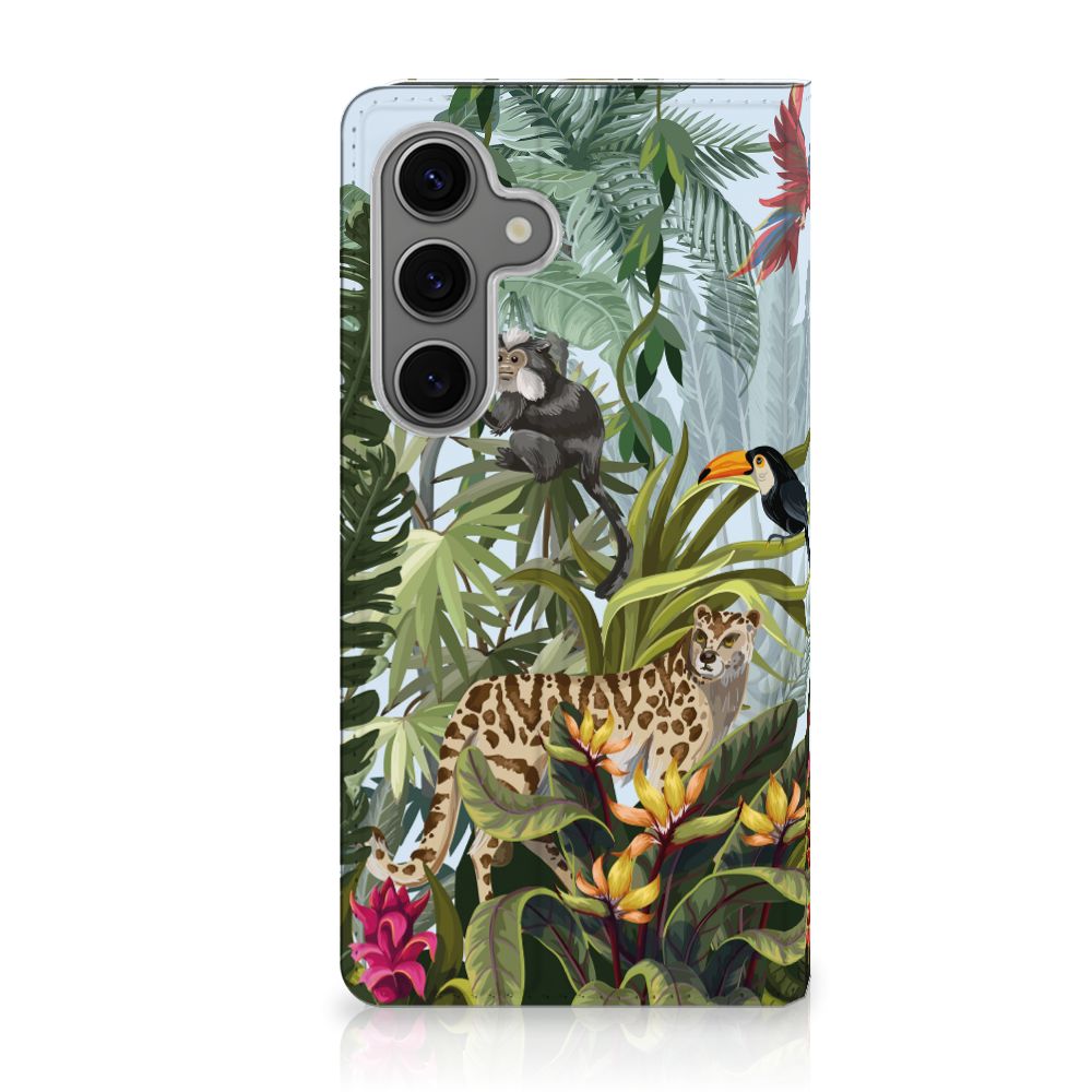 Samsung Galaxy S25 hoesje maken Jungle design voorkant met dieren en planten