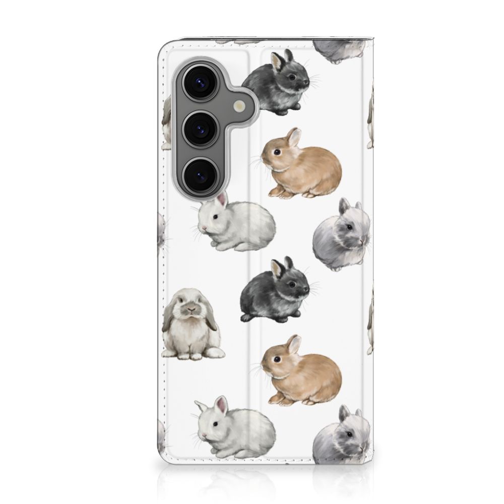 Samsung Galaxy S25 Hoesje maken voor Samsung Galaxy S25 Konijntjes vooraanzicht