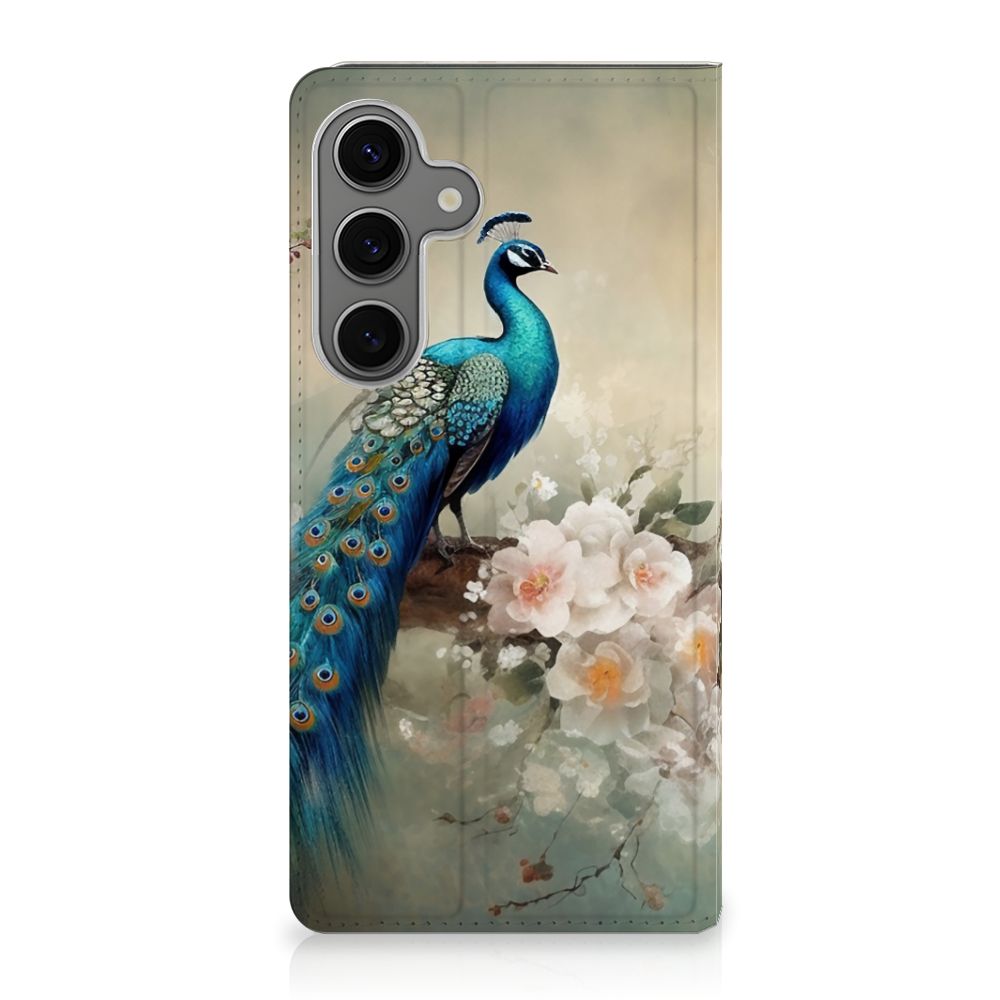 Samsung Galaxy S25 Plus Hoesje maken voor Samsung Galaxy S25 Plus Vintage Pauwen voorkant