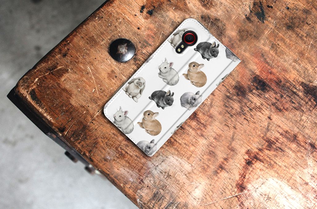 Samsung Galaxy Xcover 5 Hoesje maken voor Samsung Galaxy Xcover 5 Konijntjes bovenaanzicht