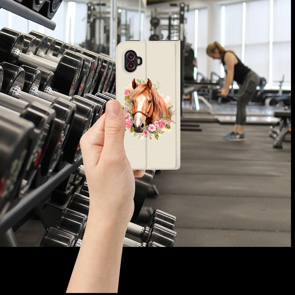 Samsung Galaxy Xcover 6 Pro Hoesje maken Paard hand fitnessruimte