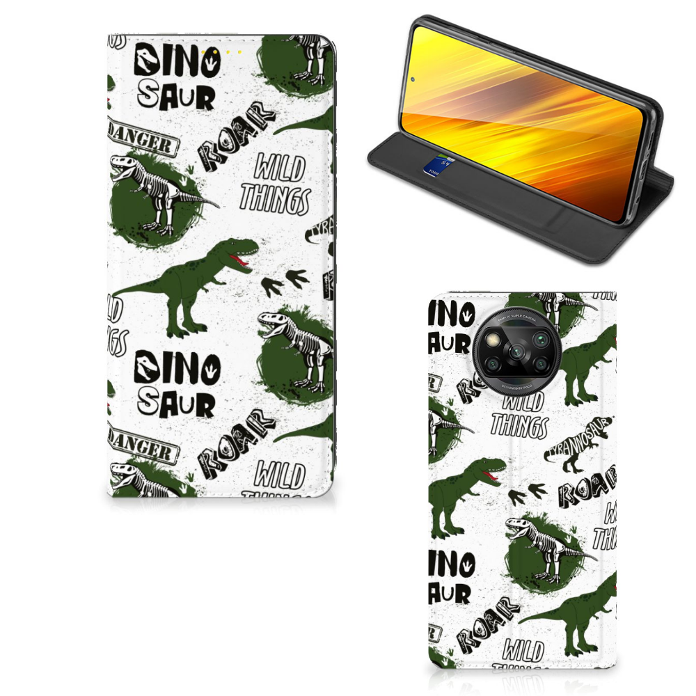 Xiaomi Poco X3 Pro hoesje maken Dinosaurus design voorkant