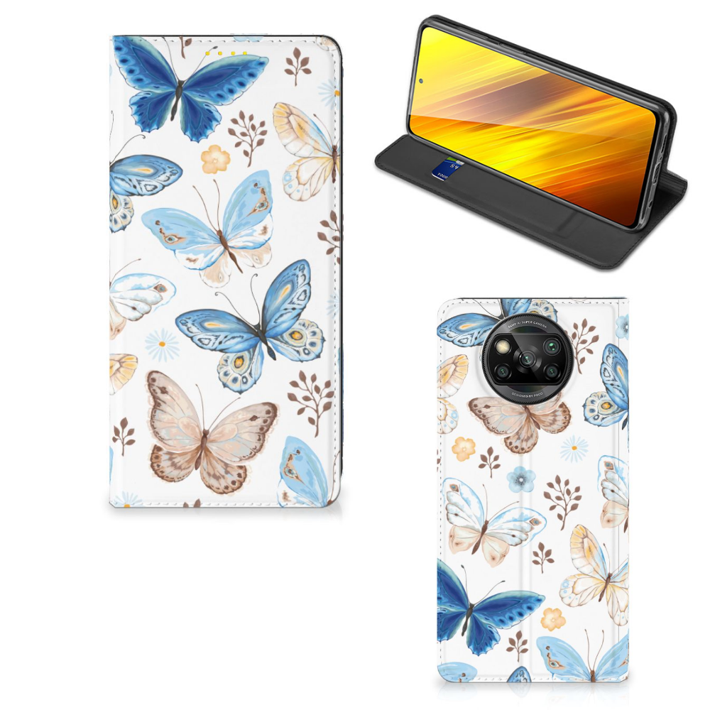 Hoesje maken voor Xiaomi Poco X3 Pro | Poco X3 Vlinder met kleurrijke vlinders 🌼, biedt bescherming en gebruiksgemak.