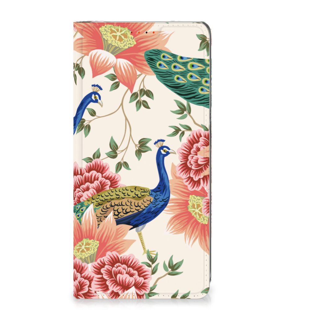 Xiaomi Redmi Note 12 Pro Plus hoesje maken Pink Peacock design voorkant