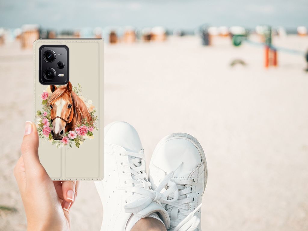 Hoesje maken voor Xiaomi Redmi Note 12 Pro | Poco X5 Pro Paard telefoonhoesje paarden ontwerp hand