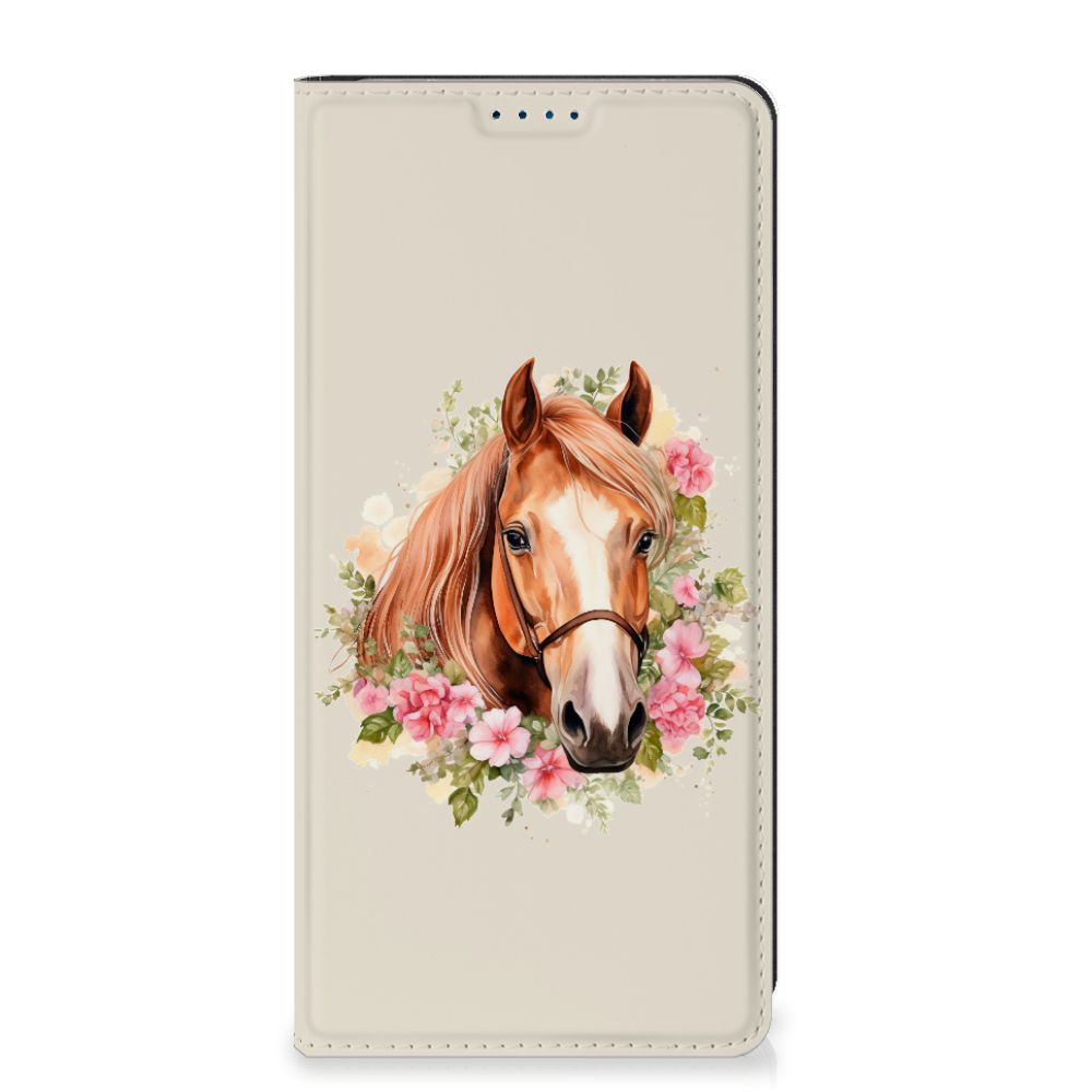 Hoesje maken voor Xiaomi Redmi Note 12 Pro | Poco X5 Pro Paard paardenhoofd bloemen design