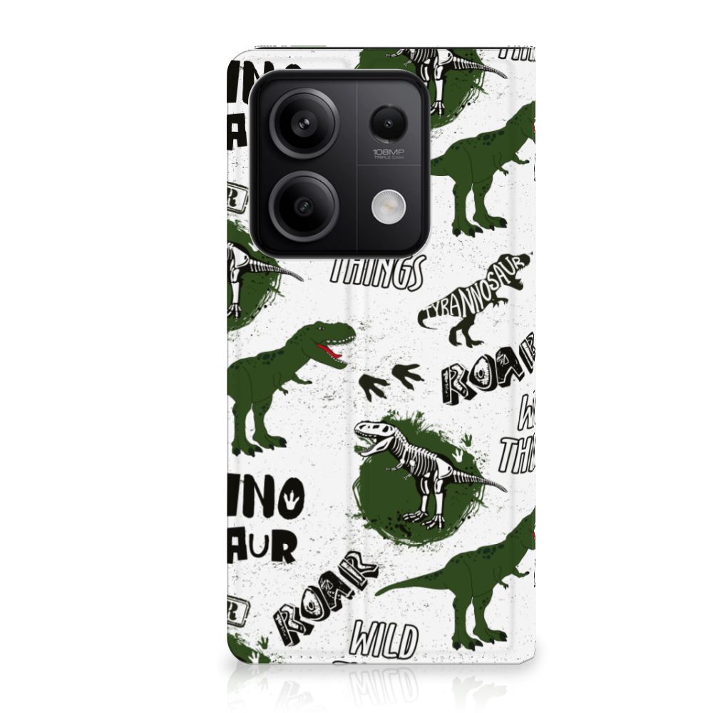Hoesje maken voor Xiaomi Redmi Note 13 5G Dinosaurus met dino's en tekst, perfect cadeau voor elke dino-liefhebber!