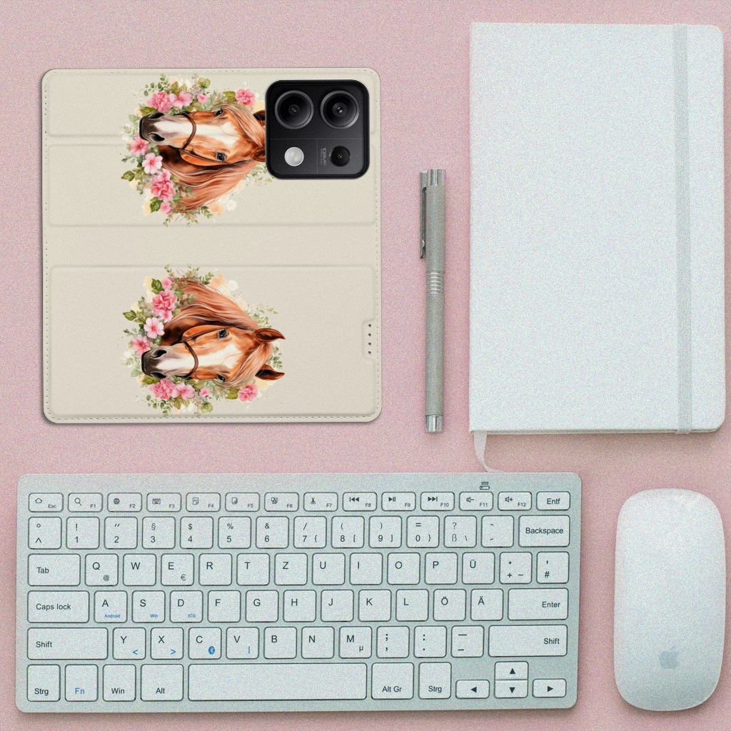Xiaomi Redmi Note 13 5G Hoesje maken Paard design bovenaanzicht