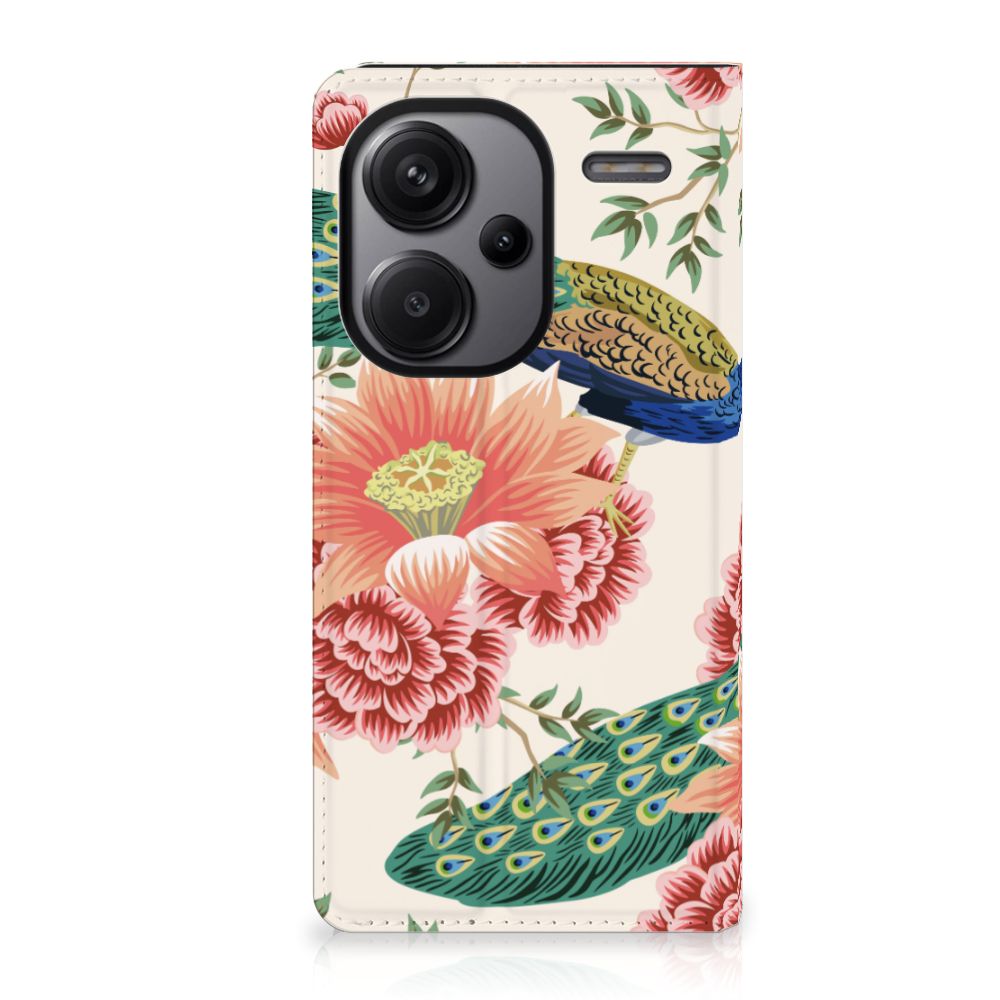 Xiaomi Redmi Note 13 Pro Plus hoesje maken Pink Peacock voorkant
