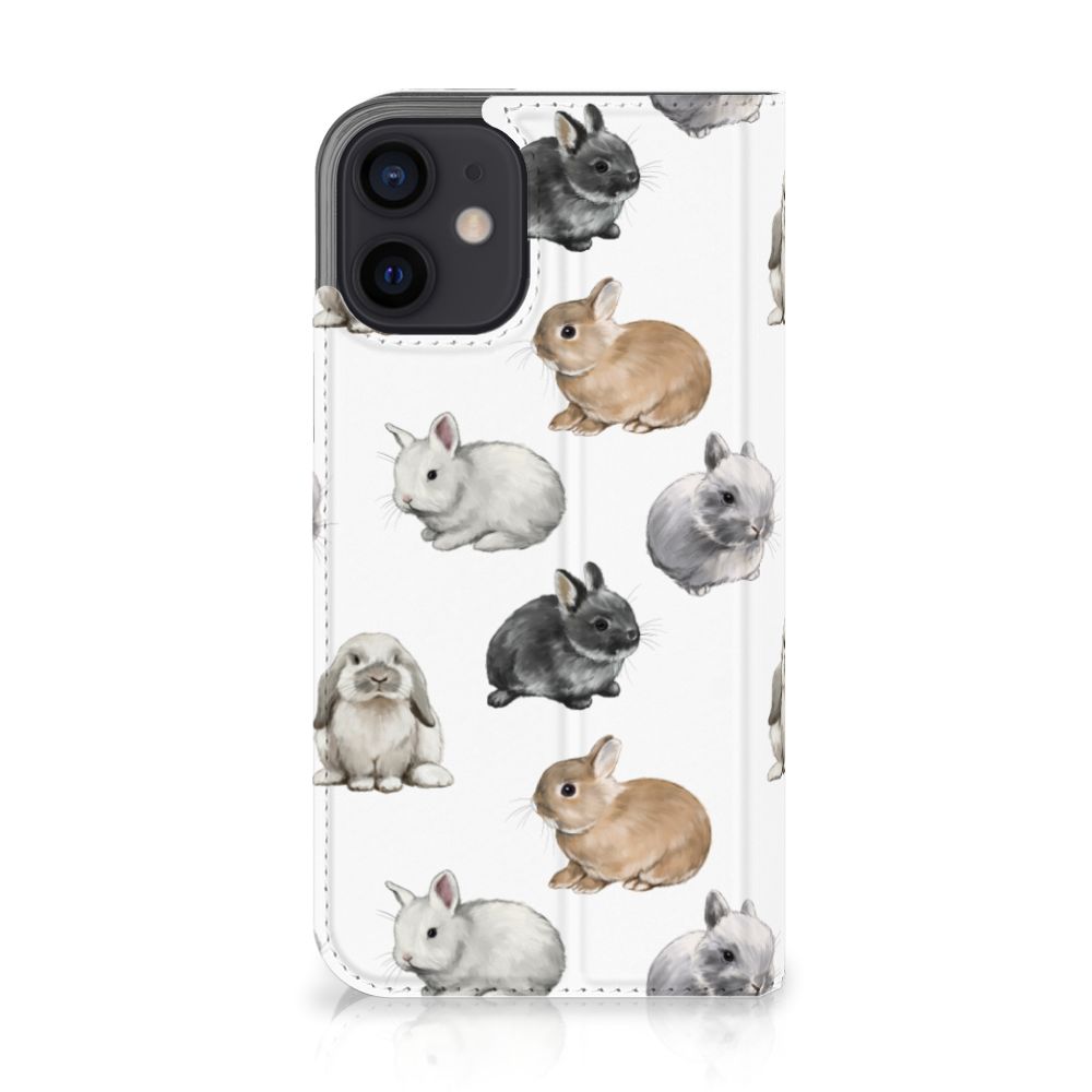 Hoesje maken voor iPhone 12 Mini Konijntjes met schattige konijnenprints 🐇 op een luxe case.