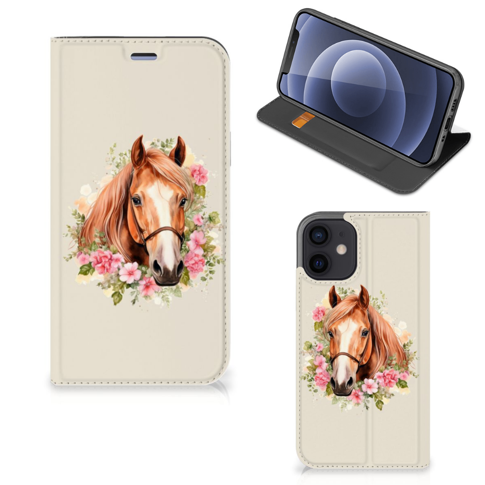 Hoesje maken voor iPhone 12 Mini Paard telefoonhoesje paarden ontwerp vooraanzicht