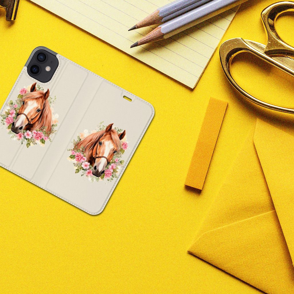 iPhone 12 Mini Hoesje maken voor iPhone 12 Mini Paard bloemen aanzicht