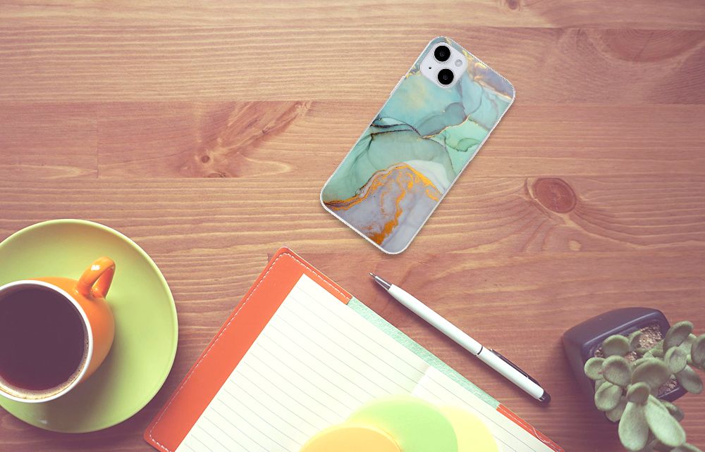 Apple iPhone 15 Plus hoesje maken Watercolor Mix bovenaanzicht