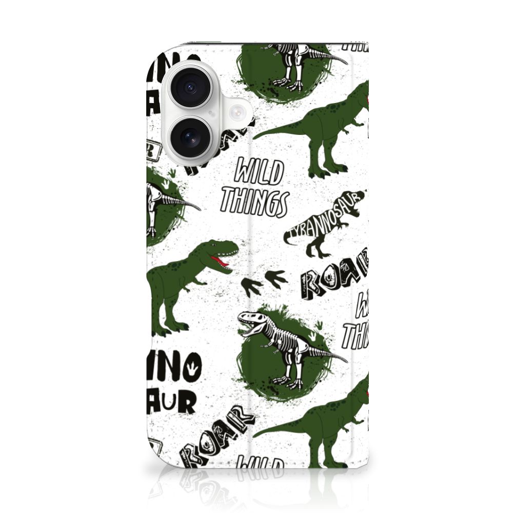Hoesje maken voor iPhone 16 Dinosaurus dino design recht