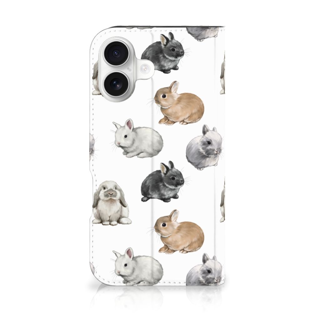 Hoesje maken voor iPhone 16 Konijntjes design konijntjes voorkant