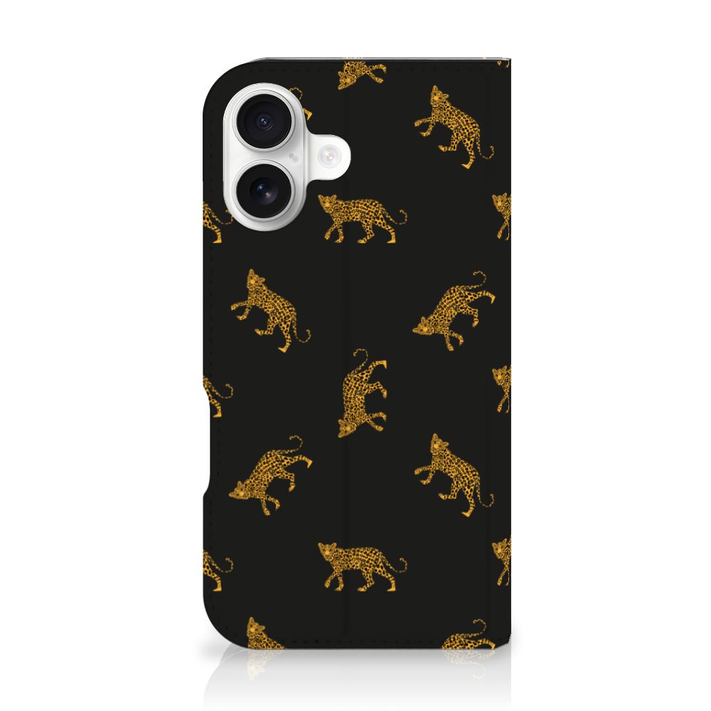 iPhone 16 Hoesje maken voor iPhone 16 Leopards luipaardenprint zwart aanzicht