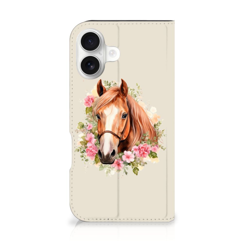 Hoesje maken voor iPhone 16 Paard telefoonhoesje paard ontwerp vooraanzicht