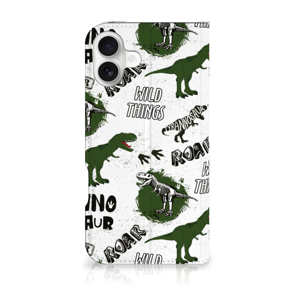 Hoesje maken voor iPhone 16 Plus Dinosaurus dino design voorkant