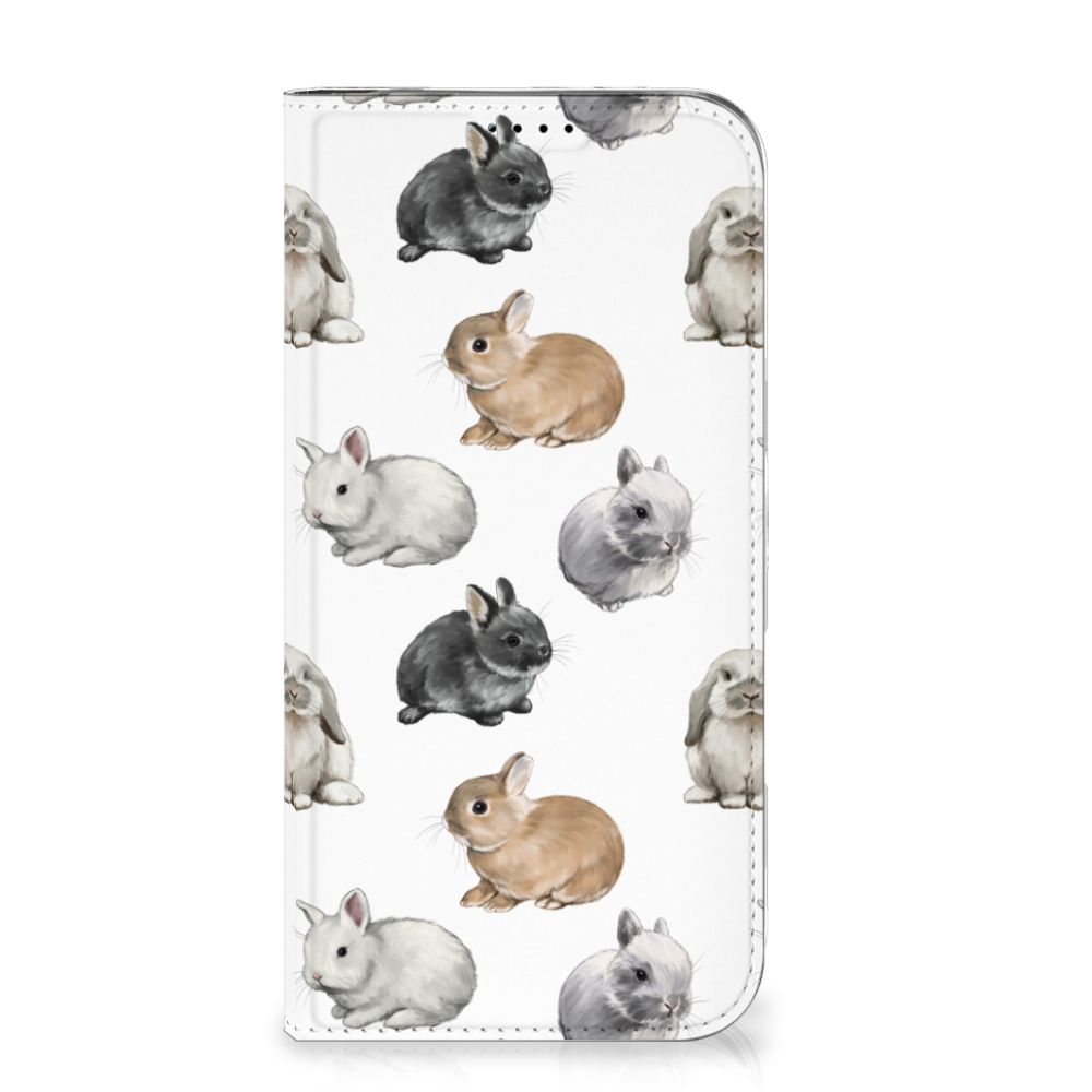 Hoesje maken voor iPhone 16 Plus Konijntjes design konijnen aanzicht