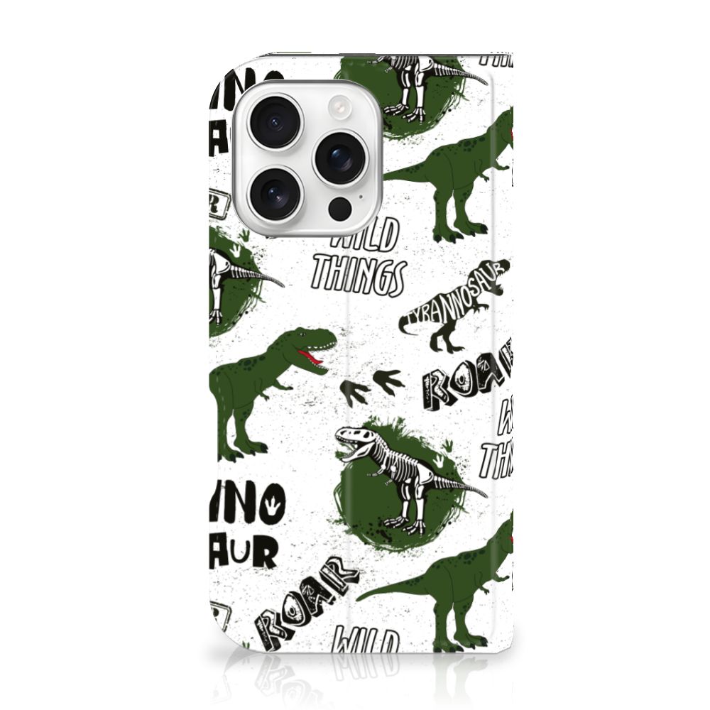 Hoesje maken voor iPhone 16 Pro Dinosaurus dino ontwerp voorkant