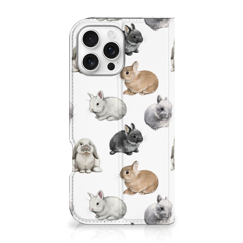 Hoesje maken voor iPhone 16 Pro Max Konijntjes hoesje konijntjes design voorkant