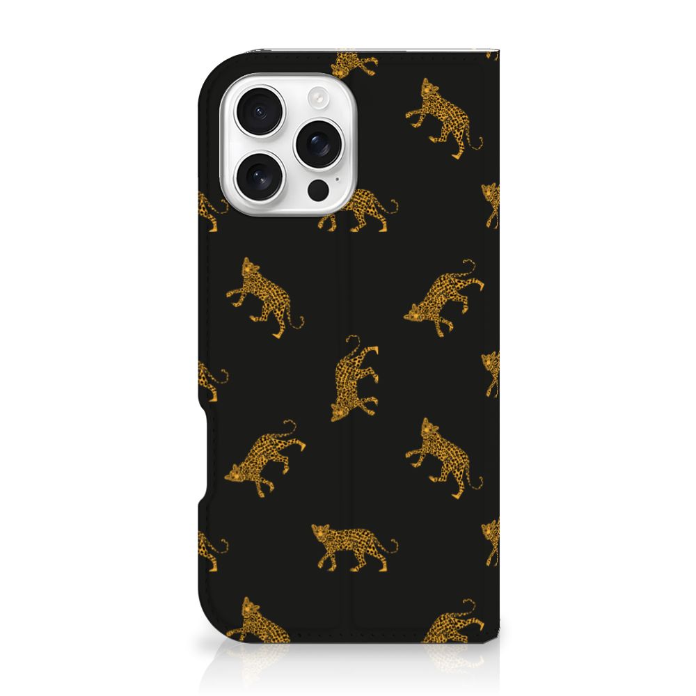 Hoesje maken voor iPhone 16 Pro Max Leopards hoesje leopardenprint zijkant