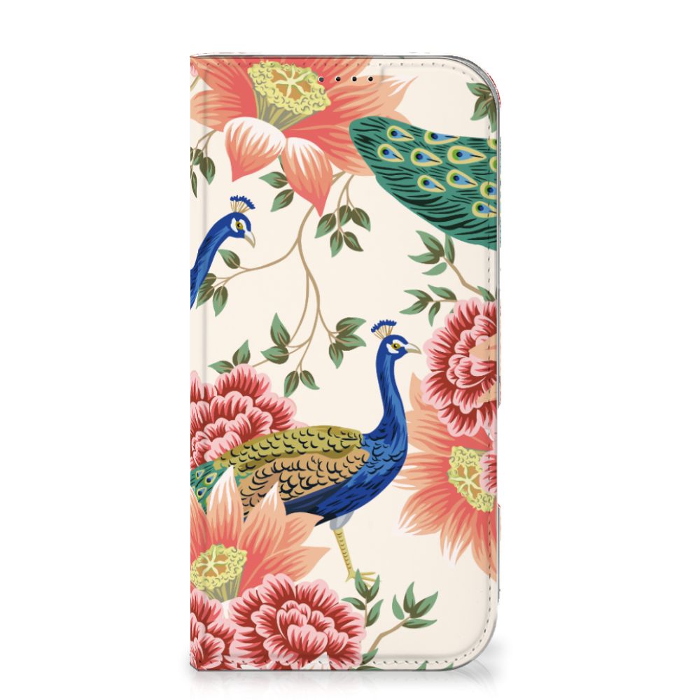 iPhone 16 Pro Max hoesje maken Pink Peacock design voorkant