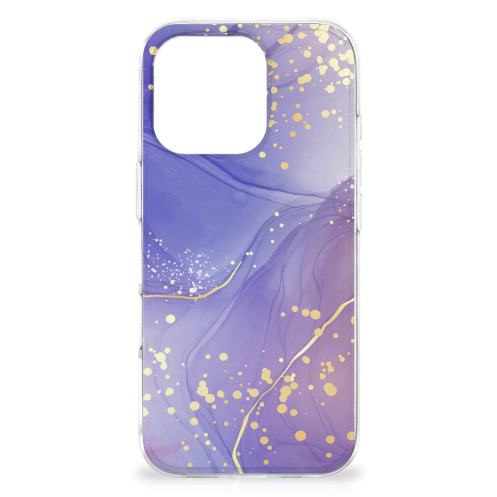 Hoesje maken voor iPhone 16 Pro Max Watercolor Paars hoesje design paars aanzicht