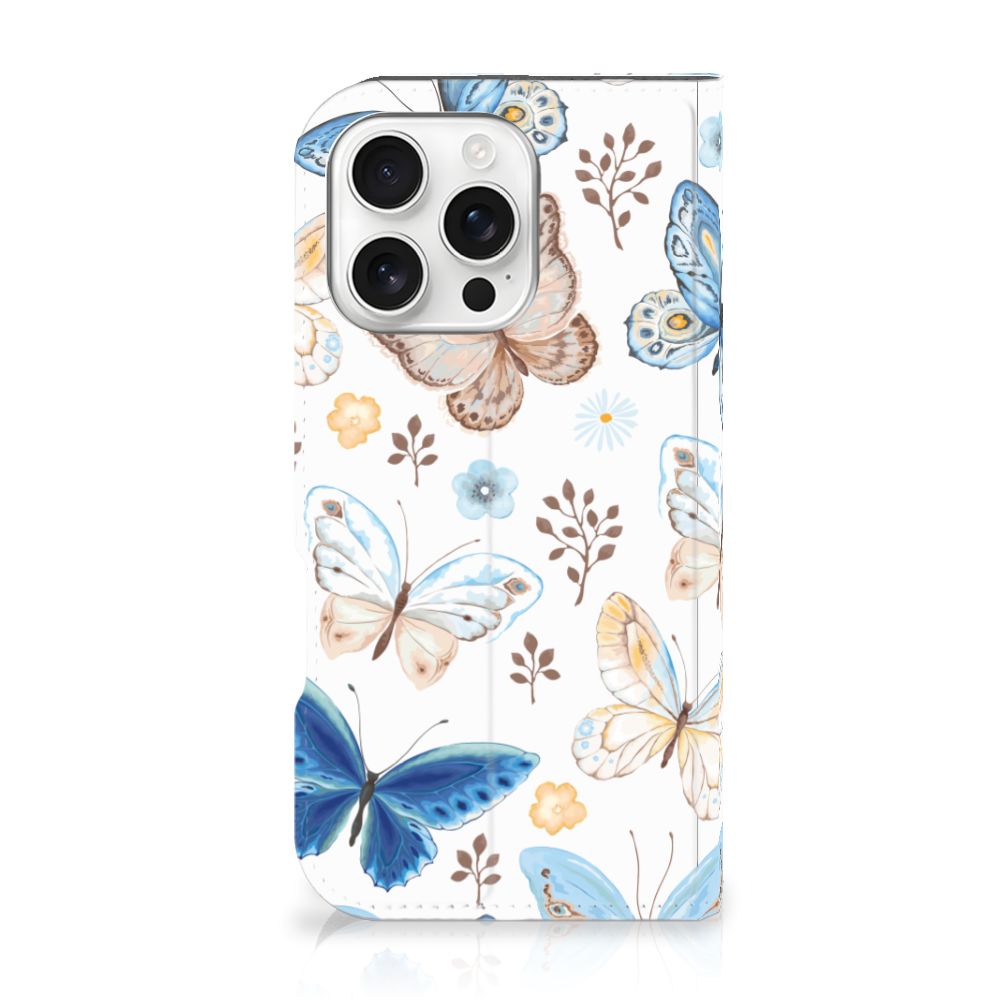 Apple iPhone 16 Pro Hoesje maken voor iPhone 16 Pro Vlinder ontwerp voorkant